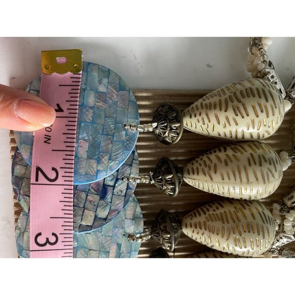 Set of 4 napkin rings, shell and beads - Picture 3 of 6